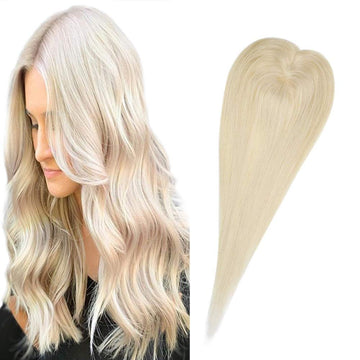 Lace Wig Toppers Hand-made Lace Base Hairpiece For Women Color #60 Lightest Blonde (12cm*6cm) - FShine Shop